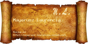 Mayerusz Laurencia névjegykártya